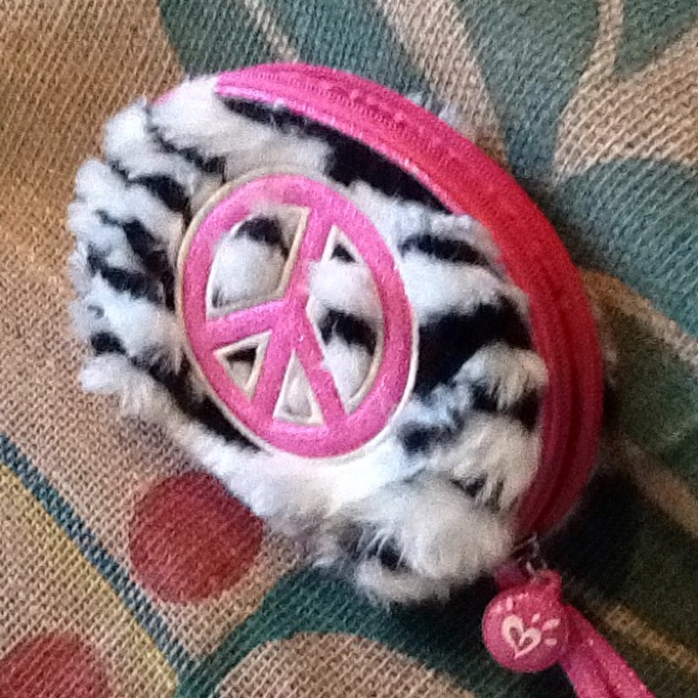 Peace Purse 7x5". Like New.  Fuzzy Soft and Fun!